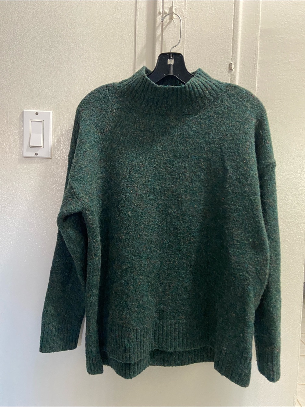 Well Worn Forest Green Cowl Neck Knit Sweater